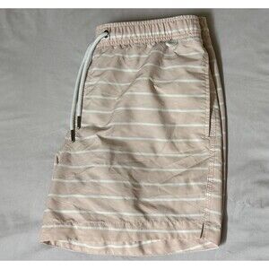Abercrombie & Fitch Men’s Swim Trunks S Pink Striped Board Shorts Stretch Mesh